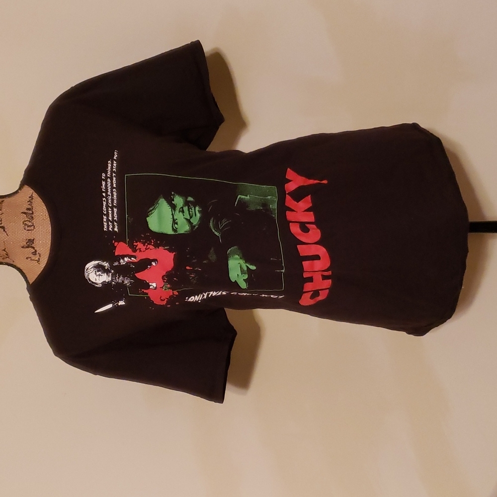 Black Chucky Tee shirt.